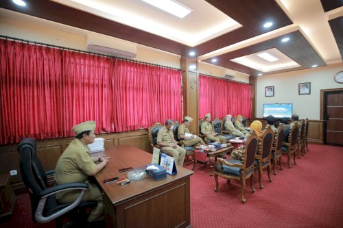 Video Conference Rapat Koordinasi Pengendalian Inflasi di Daerah dipimpin Menteri Dalam Negeri Republik Indonesia