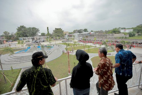 Cek Pembangunan Taman Kuliner, Bupati Klaten Akan Segera Boyong PKL Masjid Raya Klaten