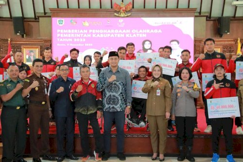 227 Atlet, Pelatih dan Official Klaten Terima Penghargaan dari Pemkab Klaten