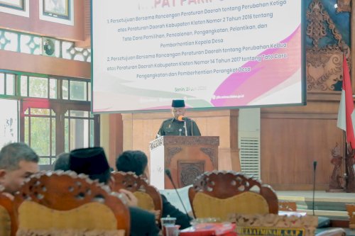 Bupati Klaten Hadiri Rapat Paripurna DPRD, Dua Raperda tentang Pemerintahan Desa Disetujui Bersama