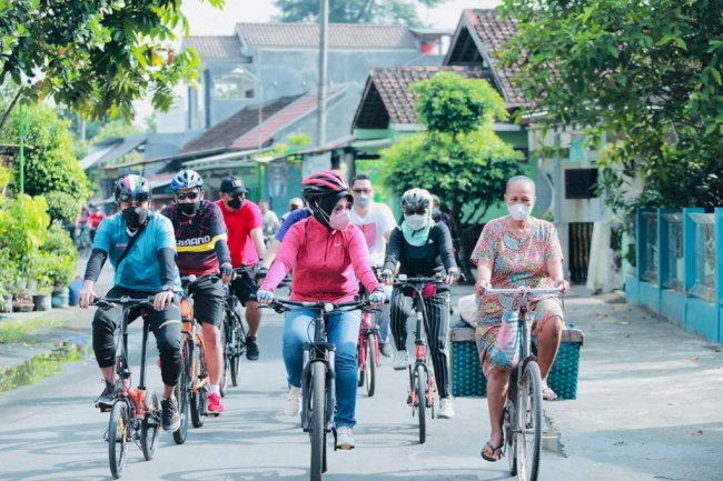 Gowes bersama Bupati & OPD Kab. Klaten ke Bukit Siduguro Kec. Bayat