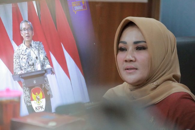 Bupati Klaten Ikuti Bincang Stranas PK Tentang Pencegahan Korupsi di Lingkungan BUMD Secara Virtual
