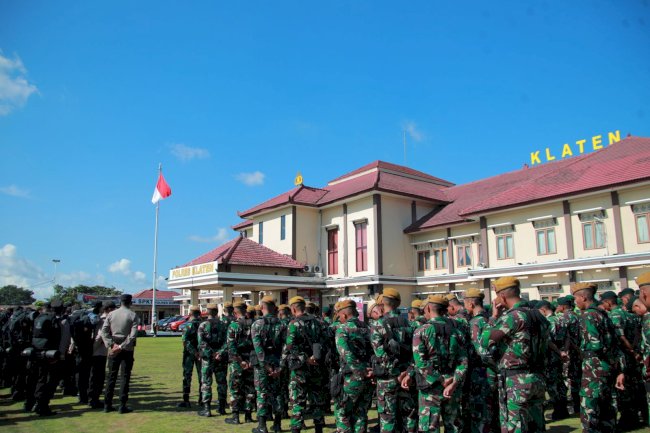 Polres Klaten Gelar Apel Pergeseran Pasukan Pengamanan TPS Pemilu 2024