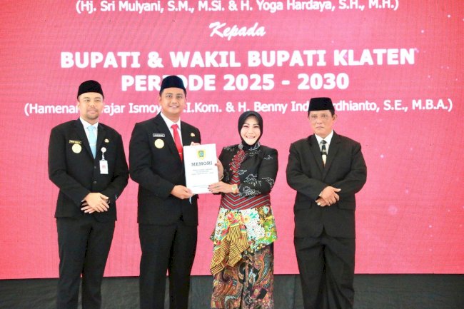 Pemkab Klaten Gelar Sertijab Bupati & Wakil Bupati Klaten Periode 2025-2030 serta Ketua TP PKK Klaten Periode 2025-2030