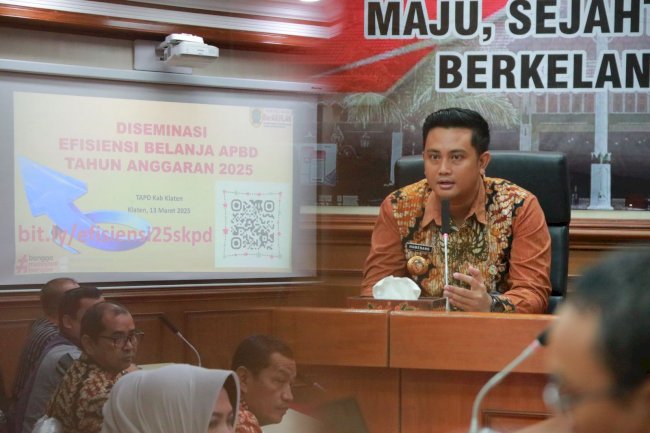 Bupati Klaten Membuka Desiminasi Efisiensi Belanja APBD TA 2025