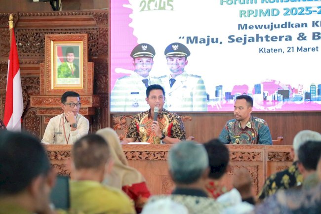 Bupati Pimpin Forum Konsultasi Publik Ranwal RPJMD 2025-2029 Kabupaten Klaten