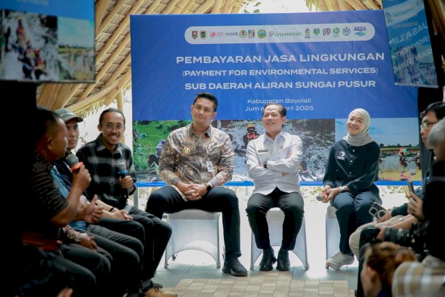 Bupati Klaten Menerima Kunjungan Kerja Menteri Lingkungan Hidup di Kecamatan Polanharjo