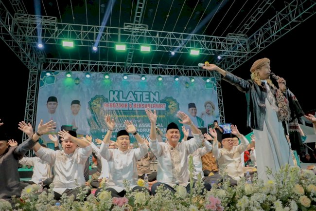 Bupati & Wabup Klaten Hadiri Klaten Berdzikir dan Bersholawat di Delanggu