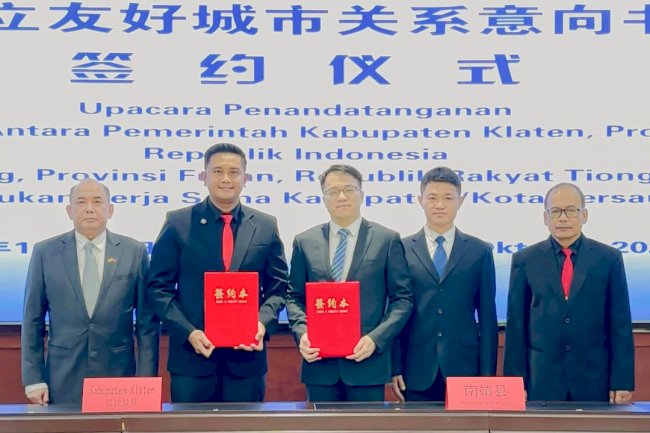 Pemerintah Kabupaten Klaten dan Pemerintah Nanjing Tandatangani Kerja Sama Sister City