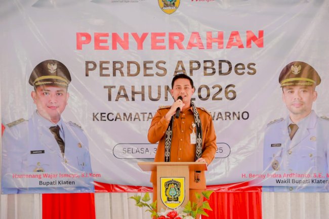 Bupati dan Wabup Klaten Dorong Kemandirian Desa melalui Penyerahan Perdes APBDes 2026