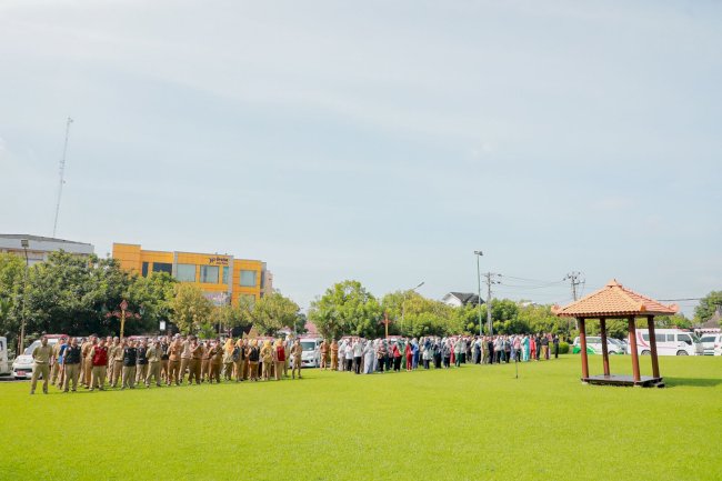 Jelang Lebaran, Pemkab Klaten Gelar Apel Petugas Pos Pengamanan Terintegrasi