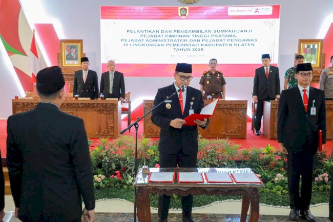 Lantik Pejabat Pimpinan Tinggi hingga Pengawas, Bupati Klaten Tekankan Integritas dan Kinerja Nyata