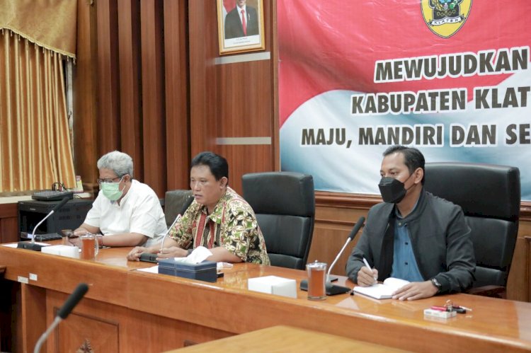 Guna Mengantisipasi Lonjakan Kasus Covid-19, Satgas PP Covid-19 Klaten Lakukan Rakor Virtual Bersama Para Camat