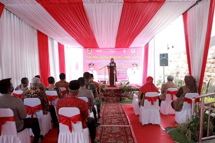 Bupati Klaten Resmikan Gedung Puskesmas Jambu Kulon Sekaligus Mencanangkan Vaksinasi Booster