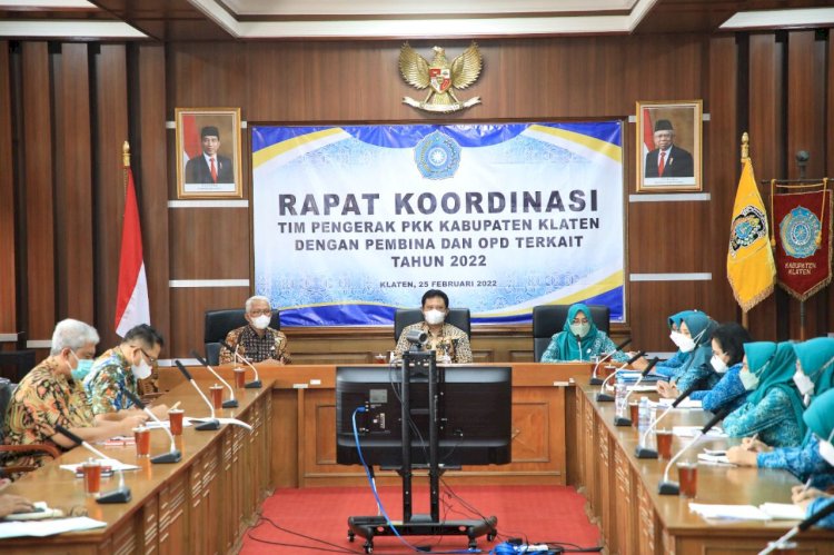 Wabup Klaten Hadiri Rapat Koordinasi TP PKK Kabupaten Klaten