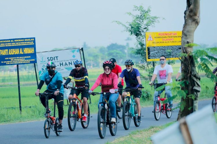 Gowes bersama Bupati & OPD Kab. Klaten ke Bukit Siduguro Kec. Bayat