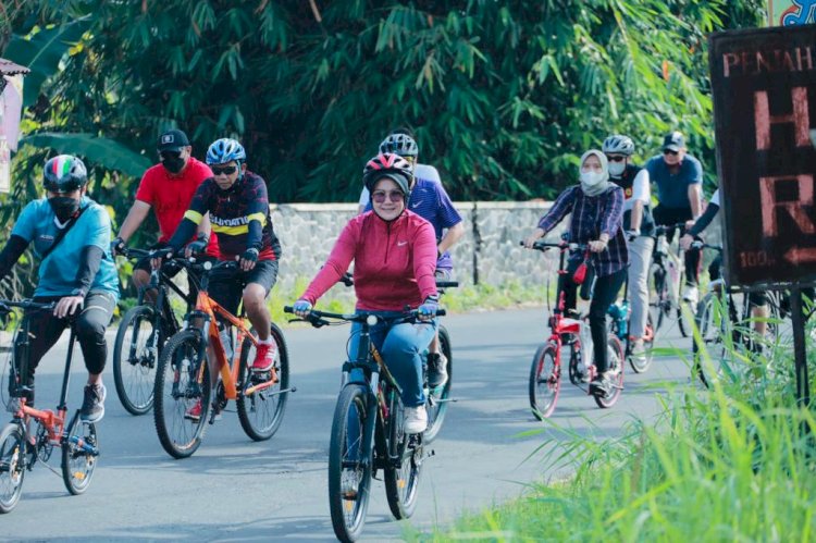 Gowes bersama Bupati & OPD Kab. Klaten ke Bukit Siduguro Kec. Bayat