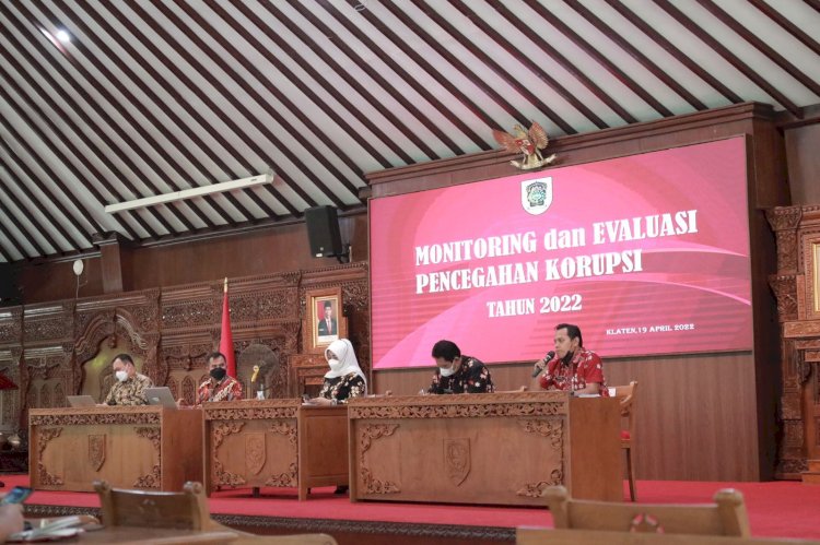 Satgas Pencegahan Korupsi KPK RI Hadir dalam Monitoring dan Evaluasi Pencegahan Korupsi Klaten Tahun 2022