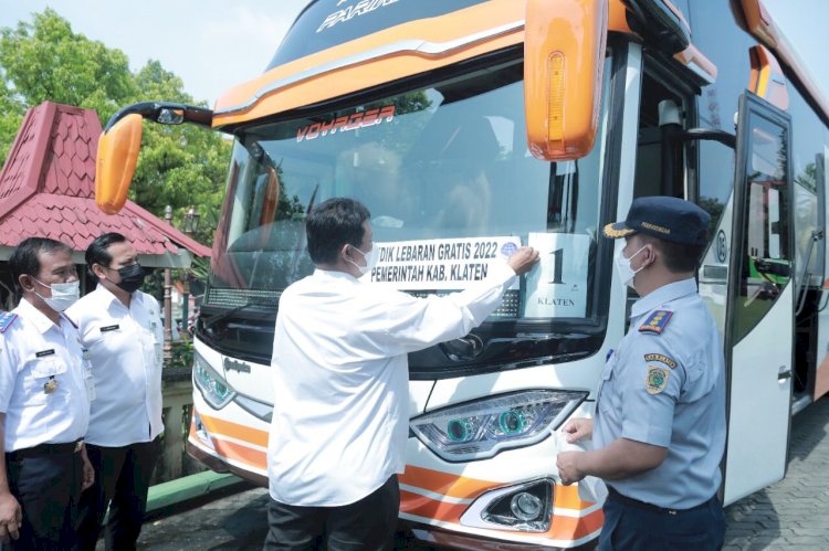 Wakil Bupati Klaten Lepas Keberangkatkan 8 Armada Mudik Gratis