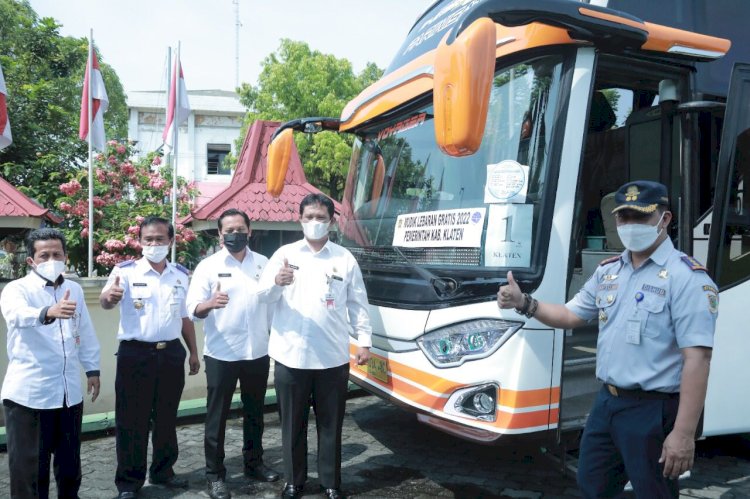 Wakil Bupati Klaten Lepas Keberangkatkan 8 Armada Mudik Gratis