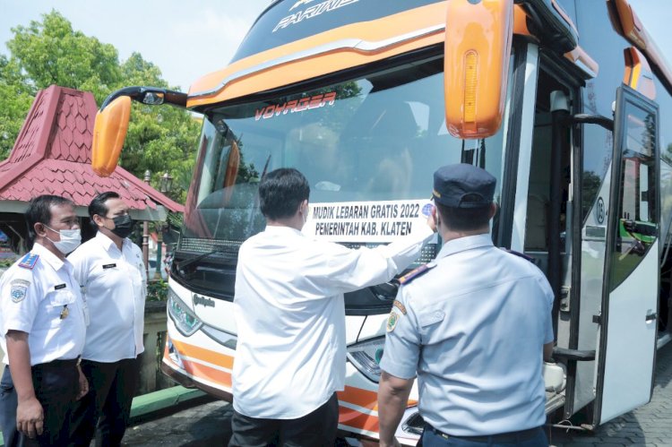 Wakil Bupati Klaten Lepas Keberangkatkan 8 Armada Mudik Gratis