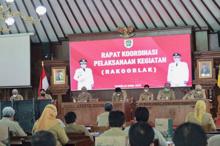 Pemerintah Kabupaten Klaten Gelar Rakoorlak Triwulan I Tahun 2022