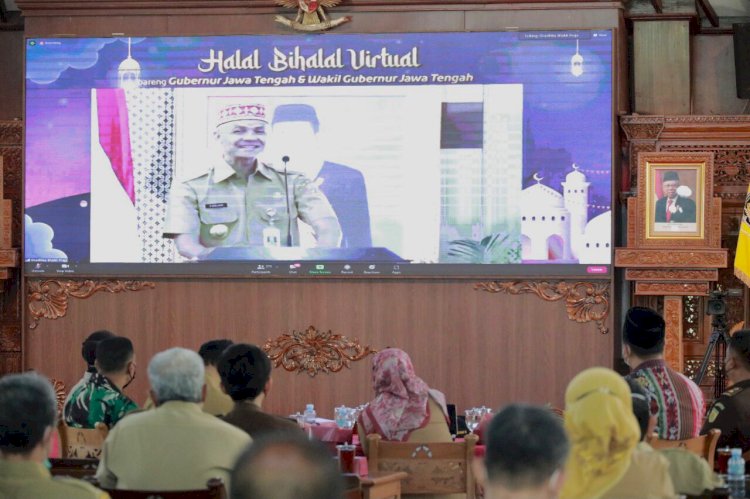 Forkopimda Klaten Ikuti Halal Bi Halal Bersama Pemprov Jateng Secara Daring