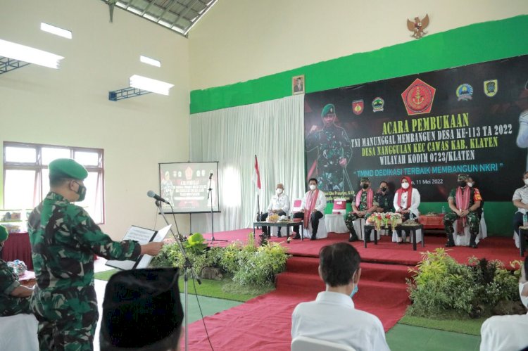 Bersama Danrem 074 Warastratama, Bupati Klaten Membuka Program TNI Manunggal Membangun Desa Ke 113 