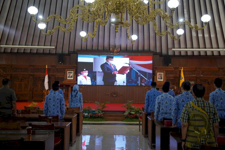 Forkopimda Kabupaten Klaten Ikuti Upacara Peringatan Hari Kebangkitan Nasional Secara Virtual 