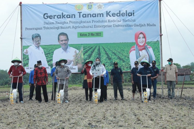 Dirjen Tanaman Pangan Kementan RI Buka Gerakan Tanam Kedelai dan Canangkan Tunas Tunas Bangkit Kedelai di Klaten