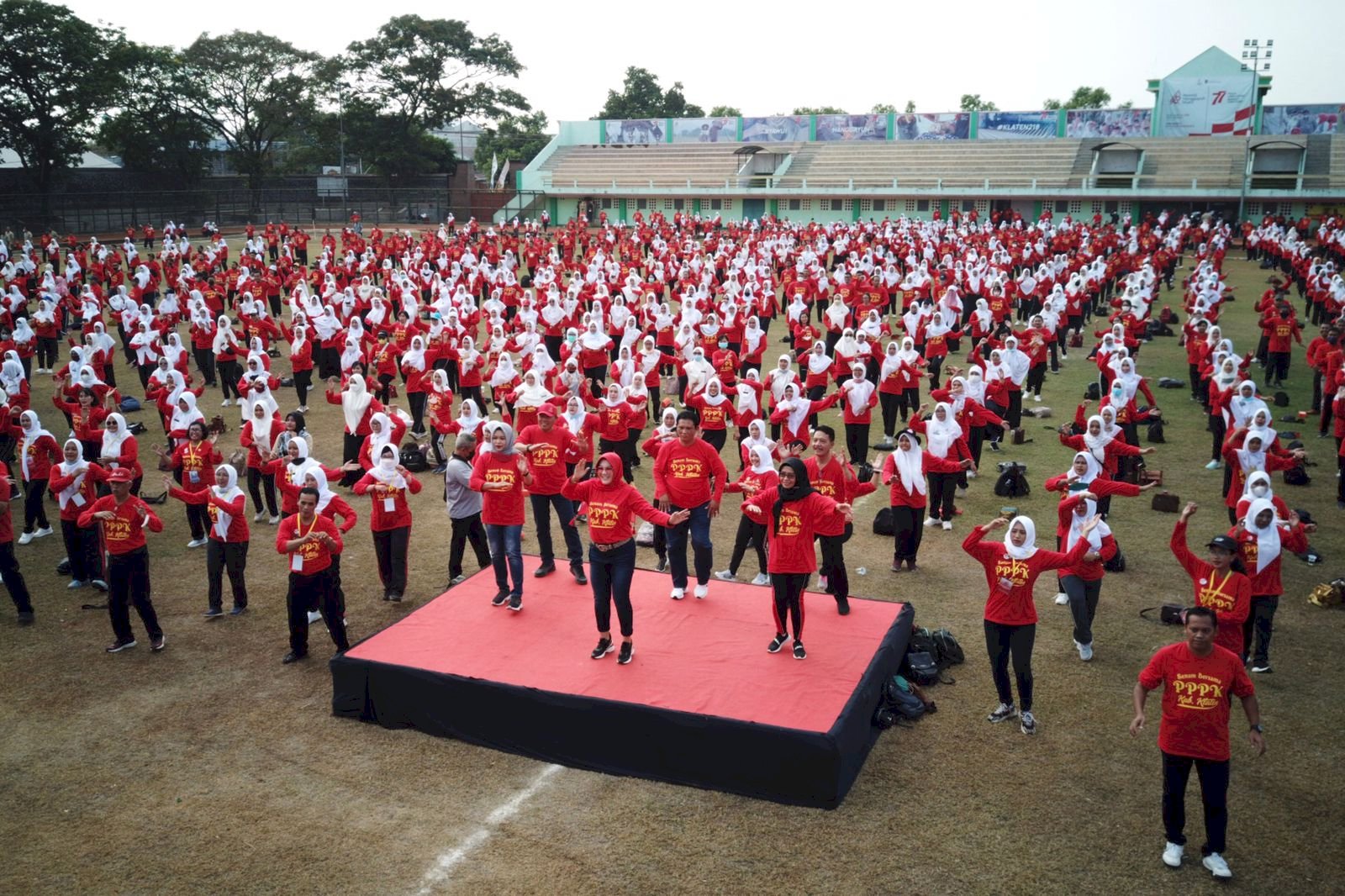 Peringati Hari Jadi Klaten dan HUT RI, PPPK Klaten Gelar Senam Bersama