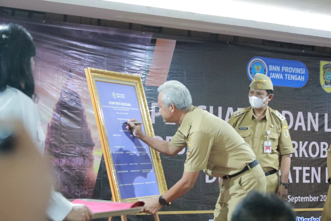 Gubernur Jawa Tengah Membuka Pencanangan Desa Bersih Narkoba di Kabupaten Klaten