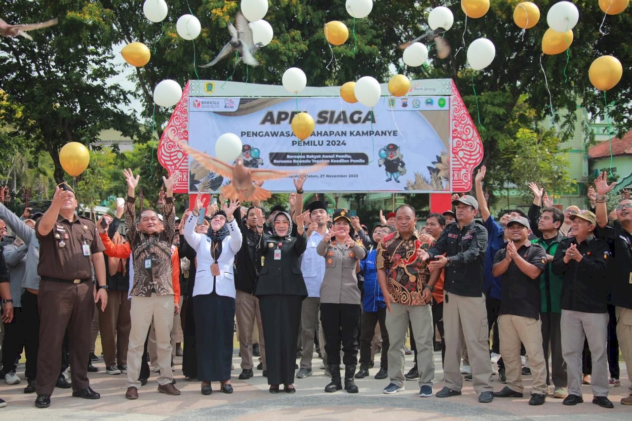 Hadiri Apel Siaga Pengawasan Kampanye, Bupati Klaten Minta Bawaslu Jaga Profesionalisme