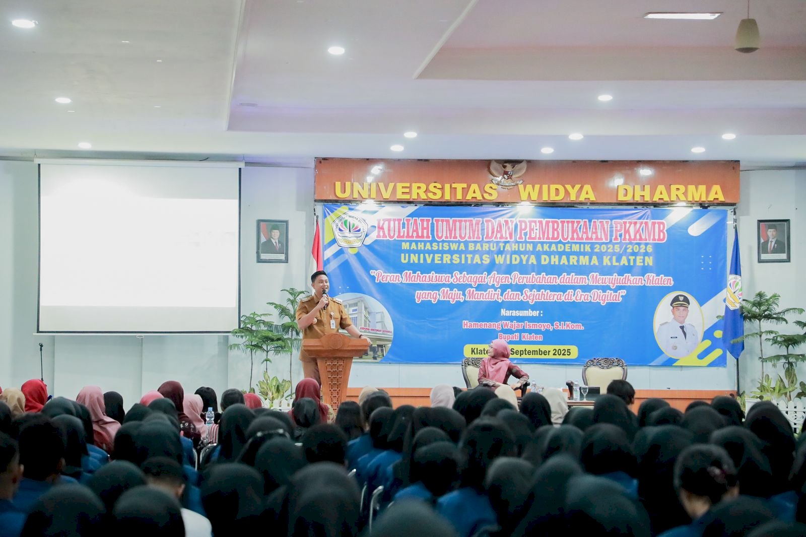 Mas Bup Hamenang Berikan Kuliah Umum & Membuka PKKMB Unwidha Ta. 2025/2026