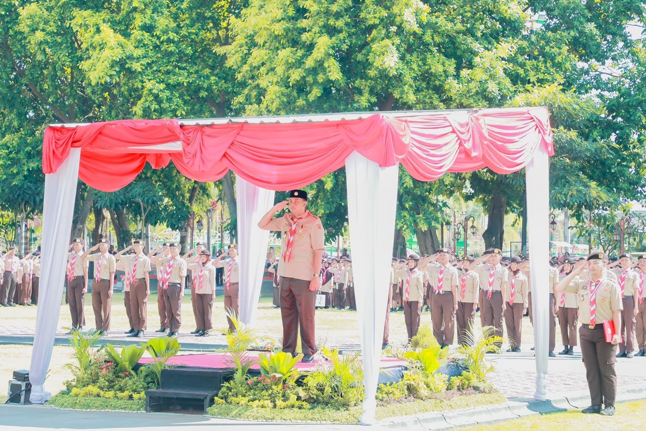 Pimpin Upacara Hari Pramuka ke 64, Mas Hamenang: Teladani Nilai-Nilai Tri Satya dan Dasa Dharma Pramuka