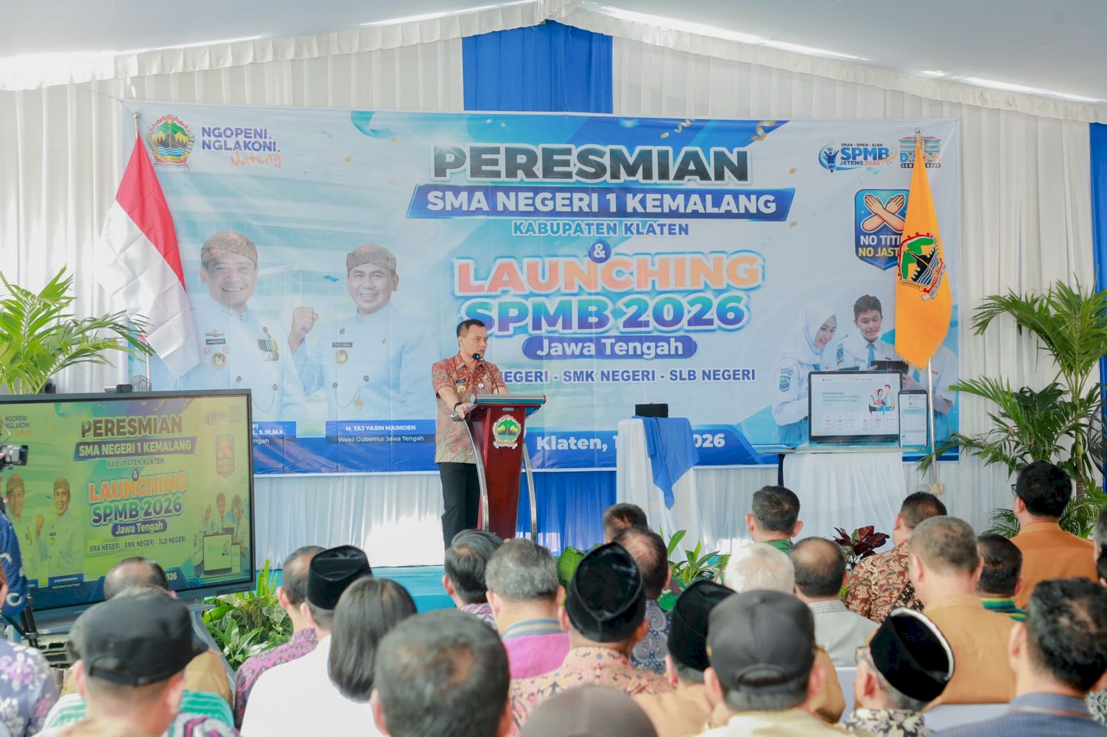 Gubernur Jawa Tengah Resmikan SMA Negeri 1 Kemalang dan Launching SPMB 2026/2027